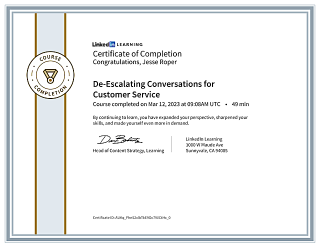 LinkedIn Learning Certificate